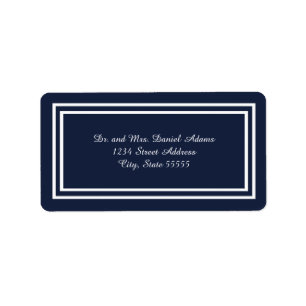 Double Navy Trim - Address Label