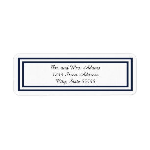 Double Navy Trim - Address Label