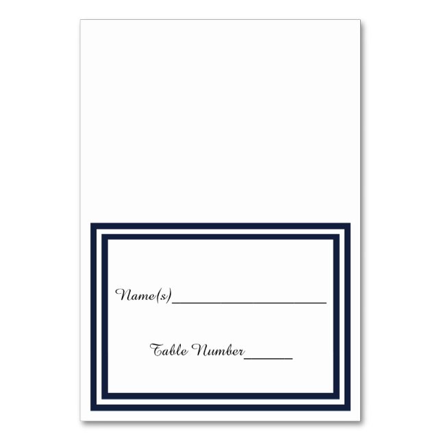 Double Navy Trim - Escort Card (Front)