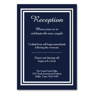 Double Navy Trim - Reception Insert Card