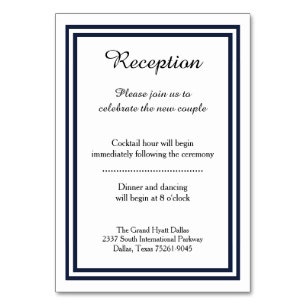 Double Navy Trim -Reception Insert Card