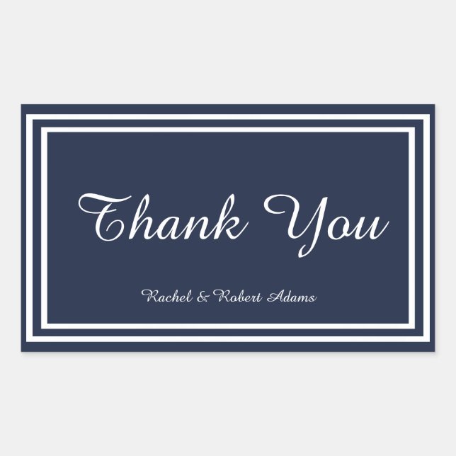 Double Navy Trim - Rectangle Sticker (Front)