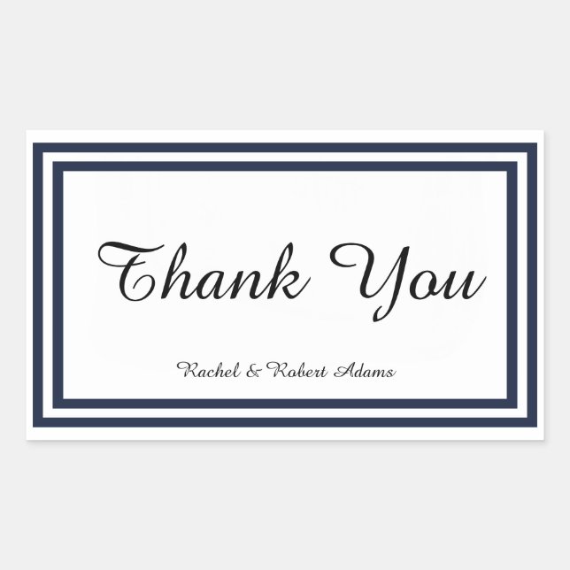 Double Navy Trim - Rectangle Sticker (Front)