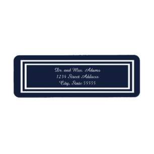 Double Navy Trim -  Return Address Label