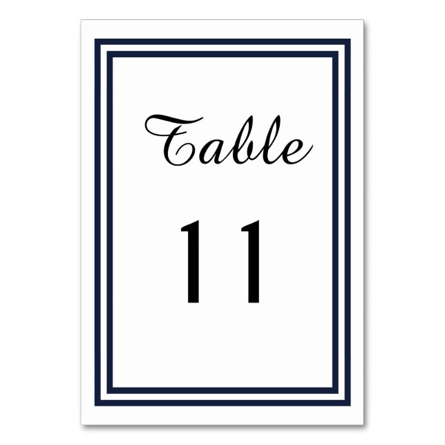 Double Navy Trim - Table Card (Front)