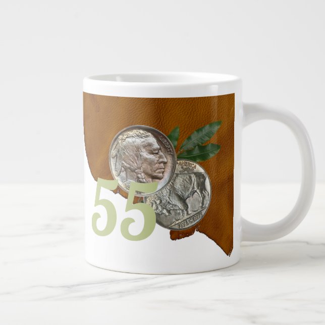 Double Nickel "55" Birthday Large Coffee Mug (Right)