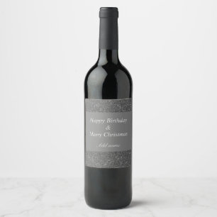 Double occasion birthday and Christmas lable Wine Label