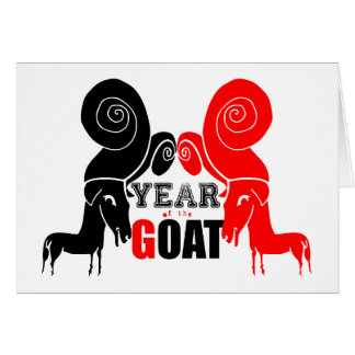 Double Odd Goat Chinese Year Zodiac Birthday Card