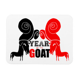 Double Odd Goat Chinese Year Zodiac Photo Magnet