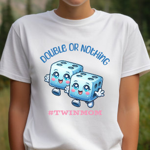 Double or nothing, twin mom, retro mama dice, Tri-Blend shirt