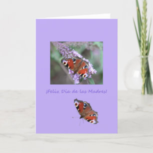 Double Peacock butterflies mother'sa day card span