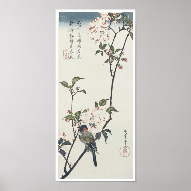 Double Petaled Cherry Blossom, Hiroshige, 1830 Poster (Front)