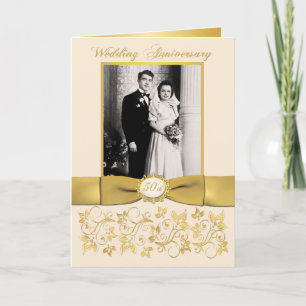 Double Photo 50th Anniversary Invitation Card