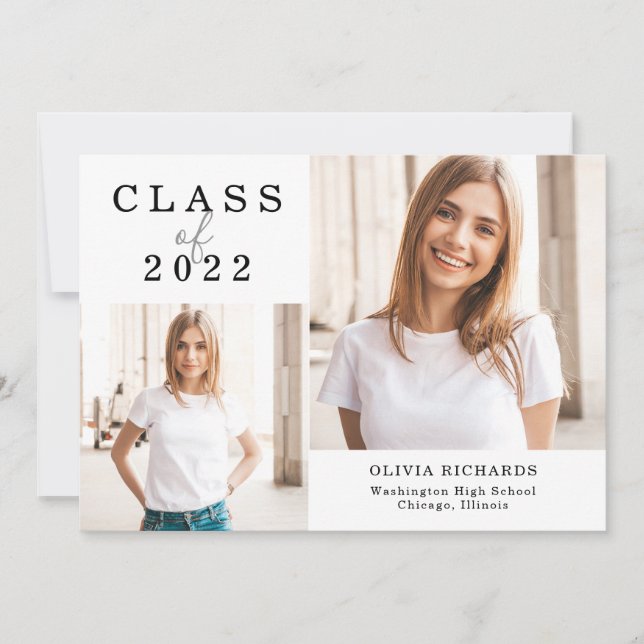 Double Photo | Class of 2022 Graduation Announcement (Front)