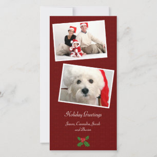 Double Photo Family Holiday Christmas Photo Card