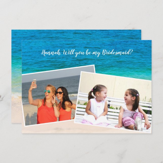 Double Photo Will You Be My Bridesmaid Card (Front/Back)
