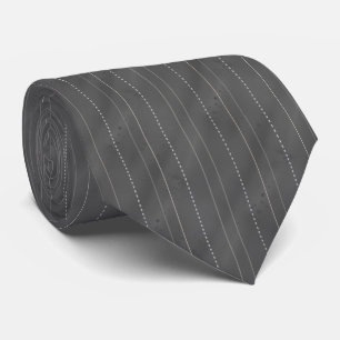 Double Pinstriped   Dk. Grey Tie