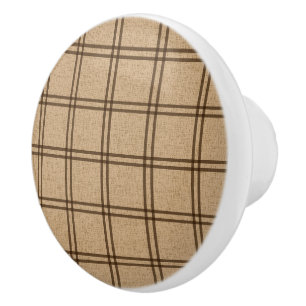 Double Plaid Pattern Ceramic Knob