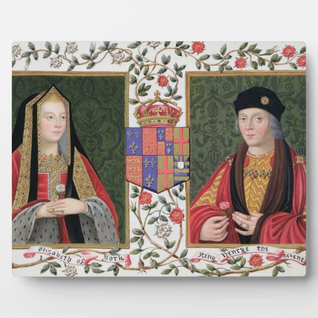 Double portrait of Elizabeth of York (1465-1503) a Plaque (Front)