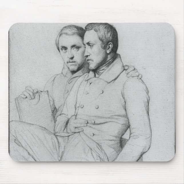 Double portrait of Hippolyte and Paul Flandrin Mouse Pad (Front)