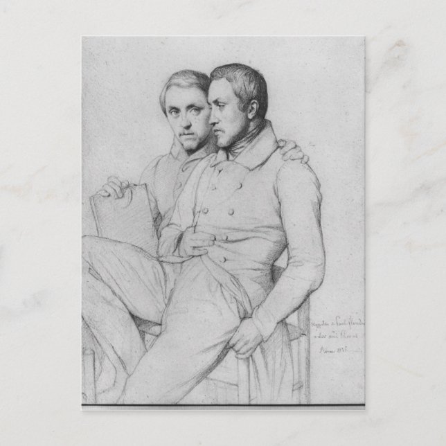 Double portrait of Hippolyte and Paul Flandrin Postcard (Front)