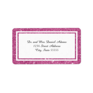 Double Purple/Pink Glitter Trim - Address Label