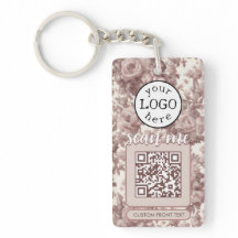 Double QR Code for Business Dusty Rose Flowers