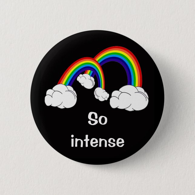 Double rainbow 6 cm round badge (Front)