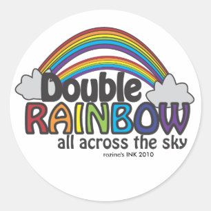 Double Rainbow All Across The Sky Classic Round Sticker