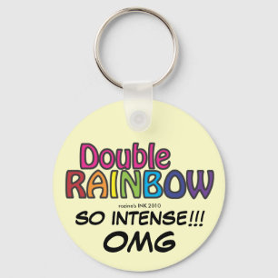 Double Rainbow All The Way Across The Sky Key Ring