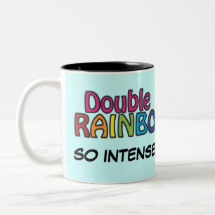 Double Rainbow All The Way Across The Sky Two-Tone Coffee Mug