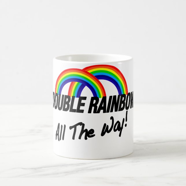 double rainbow all the way coffee mug (Center)