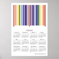 Double Rainbow Barcode 2025 Calendar
