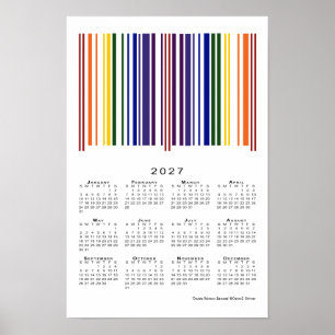 Double Rainbow Barcode 2027 Calendar Poster