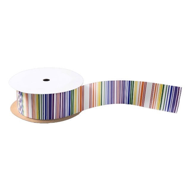 Double Rainbow Barcode Satin Ribbon (Spool)