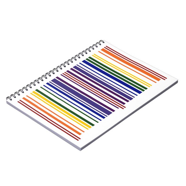Double Rainbow Barcode Spiral Notebook (Left Side)