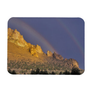 Double rainbow over a rock formation near Smith Magnet