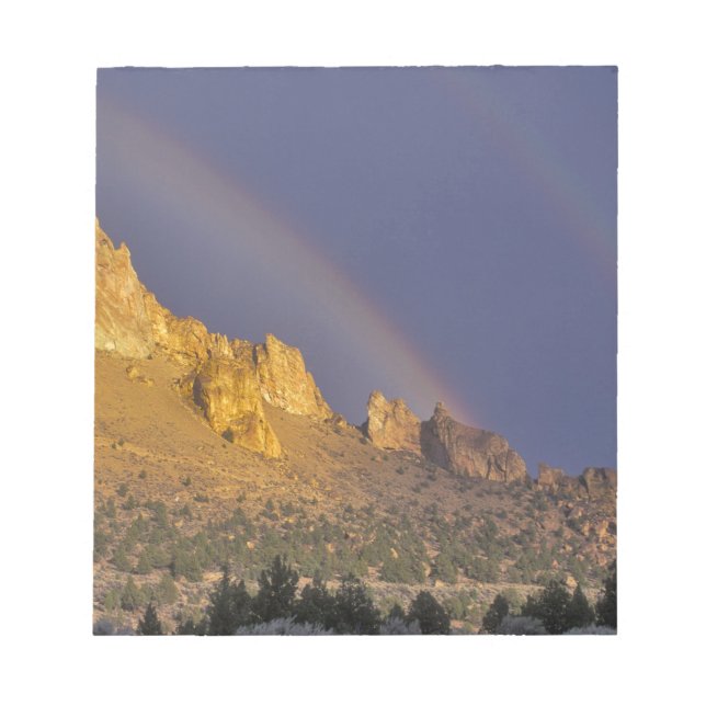 Double rainbow over a rock formation near Smith Notepad (Front)