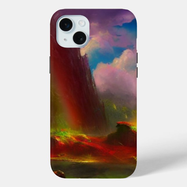 Double rainbow over dramatic cliffside Case-Mate iPhone case (Back)