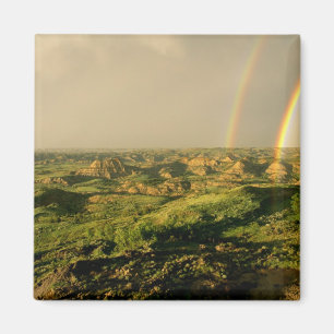 Double Rainbow over Painted Canyon in Theodore Magnet