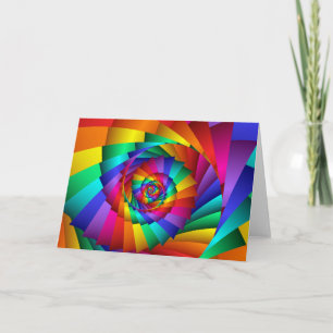 Double Rainbow Spiral Greeting Card