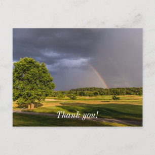 Double Rainbow Through Rain Postcard
