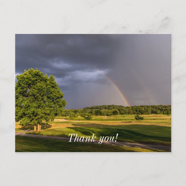 Double Rainbow Through Rain Postcard (Front)