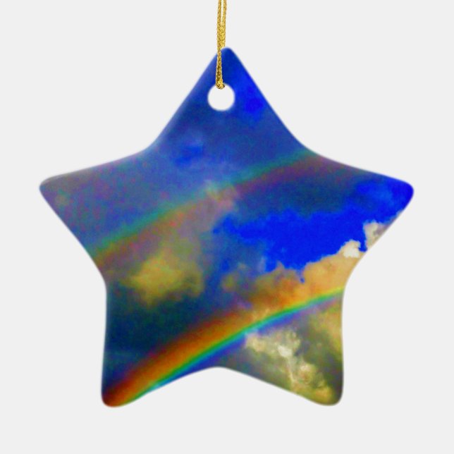 Double Rainbow Vision Ceramic Tree Decoration (Front)