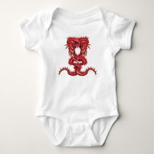Double Red Dragon Baby Bodysuit