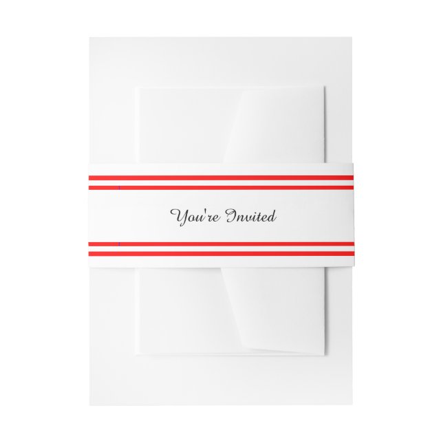 Double Red Trim - Belly Band Invitation Belly Band (Front Example)
