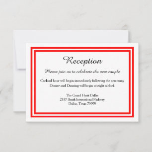 Double Red Trim-Reception Invition Invitation