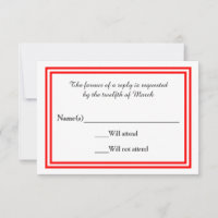 Double Red Trim - RSVP Card