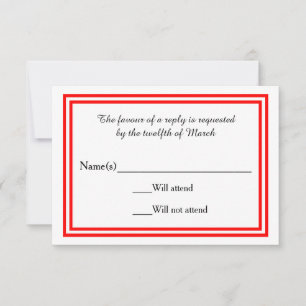 Double Red Trim - RSVP Card