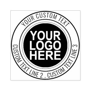 Double Ring Custom Logo Round Rubber Stamp